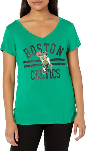 Vista 19 de Ultra Game Camiseta de mujer NBA Oficial con cuello en V y strass de manga corta