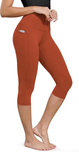Vista 42 de ODODOS Pantalones capri de yoga suaves como mantequilla para salón con bolsillos para mujeres, leggings capri de cintura alta de 14"/19"/21