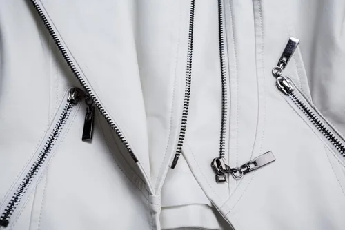 Vista 6 de chouyatou Chaqueta acolchada de piel sintética con cremallera a la moda para mujer