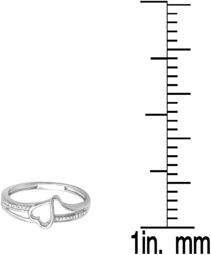 Vista 2 de Dazzlingrock Collection - Anillo de compromiso de oro blanco redondo de 0,08 quilates (ctw) de 10 quilates con diamantes blancos