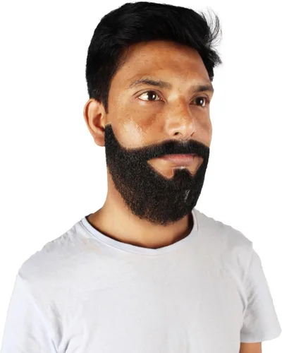 Vista 5 de HPO pelo sintético barba Cosplay pelo facial para hombre