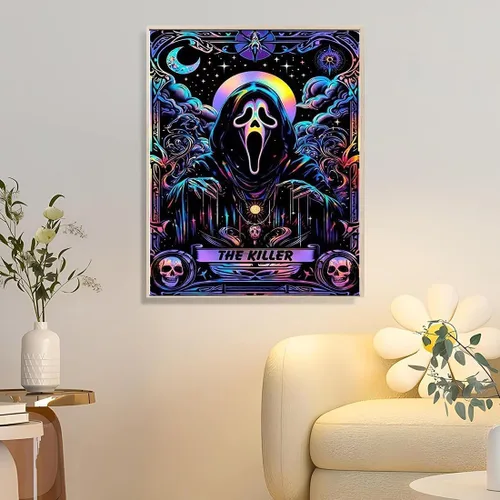 Vista 2 de SOTYIOO Kits de pintura por números de Halloween para adultos, pintura por números para adultos principiantes, dibujo y pintura con pinceles