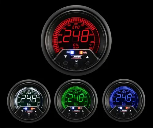 Vista 10 de Medidor de temperatura de aceite - eléctrico ámbar/blanco Serie JDM 2.362 in (2 3/8") 60mm electrical oil temperature gauge, monitors engine oil