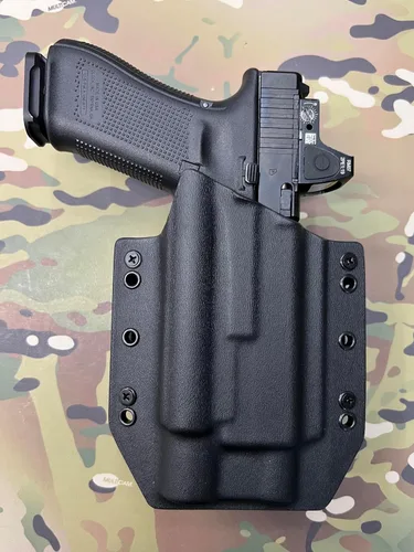 Vista 2 de Funda Kydex negra compatible con Glock 17 Olight PL-3 Valkyrie
