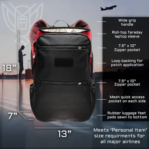 Vista 2 de Xtreme Sight Line ~ Xecutive Transport Faraday Mochila, Rojo -, Minimalista