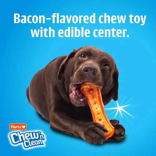 Vista 3 de Hartz Chew 'n Clean Dental Duo Juguete masticable y comestible para perros, color varía, grande, paquete de 3