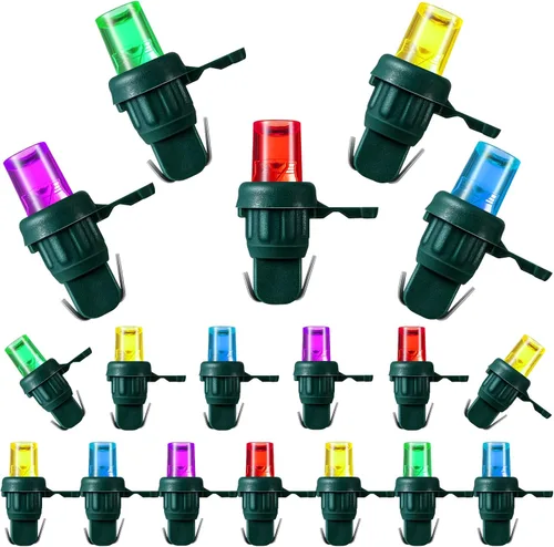 Vista 18 de Honoson Bombillas de Repuesto de Cadena de Luces LED de Navidad de 5 mm Bombillas de Luz de Alambre de Ángulo Amplio LED Conjunto de Luces