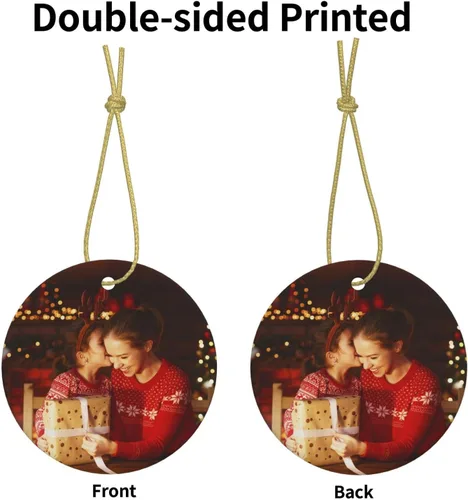 Vista 2 de Adornos de Navidad personalizados de cerámica, nuestro primer árbol de Navidad colgante 2023, decoración de regalo para Navidad, regalo