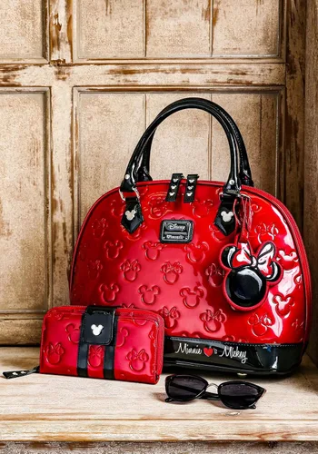 Vista 7 de Disney Mickey and Minnie Billetera en relieve, patente roja y negra, talla única, negro, rojo (Red/Black Patent)