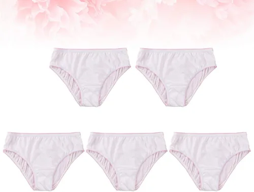 Vista 6 de EXCEART 5pcs Ropa Interior De Algodón Desechable Para Mujer Ropa Interior De Viaje Bragas De Corte Alto Calzoncillos Postparto Ropa