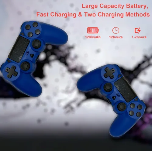 Vista 3 de Blue, Upgraded Wireless P4 Remote Controller Compatible with PS-4SlimPro with Dual Vibration6-Axis Motion SensorAudio Replacement for PS-4 Controller