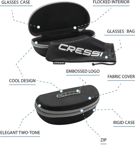 Vista 4 de Cressi Bahia - Lentes de sol deportivos para adultos lentes polarizados funda protectora lo mejor para navegar navegar pescar y correr