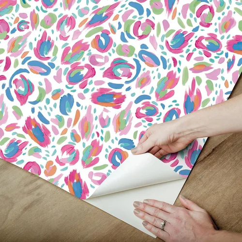 Vista 5 de RoomMates EttaVee - Papel tapiz con diseño de leopardo, color rojo