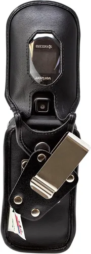 Vista 6 de Turtleback Funda ajustada diseñada para DuraXV Extreme y DuraXA Equip - Funda de piel negra con clip de cinturón de metal giratorio de alta