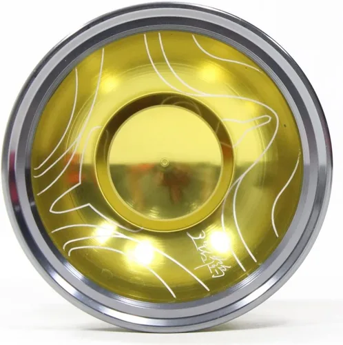 Vista 2 de J2 YoYo - YoYo monometálico ancho con aspecto bimetálico (amarillo)