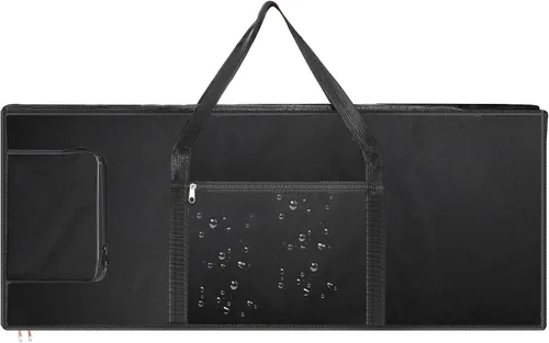 Vista 3 de Tosnail Funda para teclado de 61 notas, funda suave para piano acolchada con algodón de 0.236 in, funda para piano con asas y bolsillo grande, 39 x