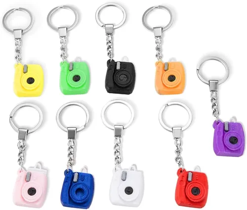 Vista 5 de Llavero de mini cámara con foto personalizada, regalos para amigos, amantes de niños, llaveros personalizados para fotos para mujeres, llavero