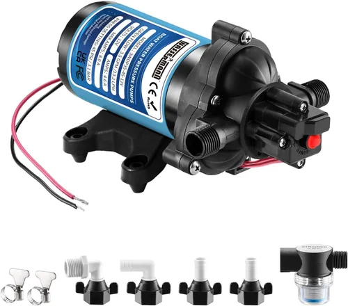 Vista 10 de WASSERMANN Bomba de Aumento de Presión de Agua de 115 Voltios AC 4.5GPM 55PSI, Bomba de Agua Autocebante de Diafragma con Interruptor de Presión