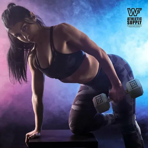 Vista 7 de WF Athletic Supply Mancuernas hexagonales con revestimiento de goma Black & COLOR con mango cromado contorneado, entrenamiento de cuerpo completo