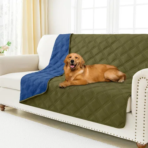 Vista 43 de Smiry Funda impermeable para cama de perro, manta reversible para mascotas para sofá Manta suave lavable para perro, funda a prueba de fugas