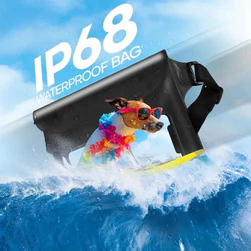 Vista 2 de Bolsa impermeable para playa, bolsa impermeable para teléfono y pasaporte, riñoneras para mujeres, bolsas secas flotantes para cruceros, viajes