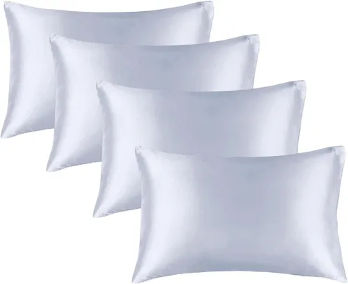 Vista 29 de BEDELITE Funda de almohada de satén para cabello y piel, súper suave y refrescante similar a las fundas de almohada de seda, paquete de 2 con cierre