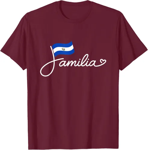 Vista 15 de El Salvador Familia - Camiseta con texto en inglés "La Familia de la Bandera Salvadoreña