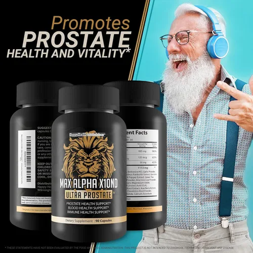 Vista 5 de Max Alpha X10ND Ultra Prostate - Soporte de próstata T para hombres - Promueve la energía y la resistencia - Apoyo al flujo sanguíneo para la salud