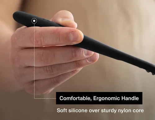 Vista 5 de Misen Cuchara ranurada de silicona, apta para lavavajillas, cuchara perforada de grado profesional, agarre cómodo, antiadherente, segura para calor