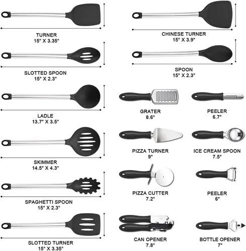 Vista 2 de Kithcen Utensil set 46 Cooking Utensils Nylon and Stainless Steel Utensils Kitchen Tool Set,Baking Set Kitchen Set Spatula Set Kitchen Gadgets