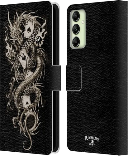 Vista 18 de Head Case Designs Officially Licensed Alchemy Gothic Caduceus Rex Dragon Leather Wallet Case Compatible with Samsung Galaxy A14 5G
