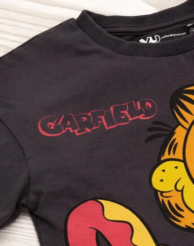 Vista 5 de Garfield Camiseta corta para niñas y niños, color carbón dona