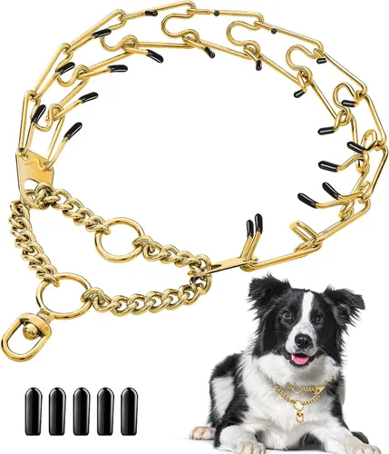 Vista 7 de Collar de punta para perro, collar de estrangulador para perros, collar de entrenamiento de pellizcos, collar de estrangulador ajustable desmontable