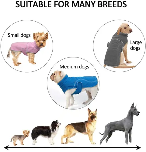 Vista 6 de Abrigo de invierno para perros pequeños, chaleco de chihuahua para cachorros grandes, chaleco reflectante para Roupa Cachorro S-5XL, s, Azul