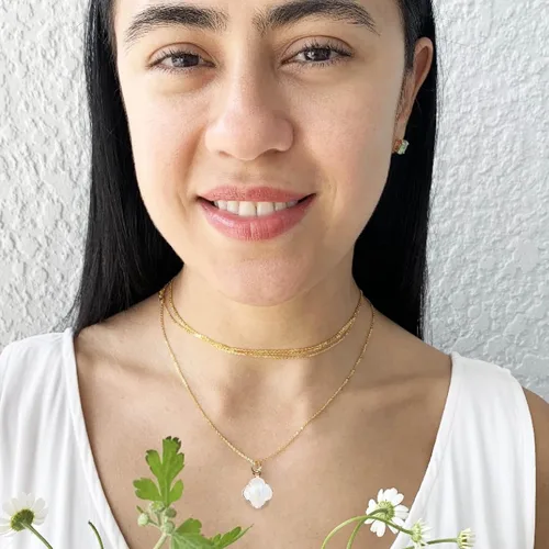 Vista 40 de Genuine Gemstone Necklace, Carved Four Leaf Clover Shape, Amethyst, Moonstone, Amazonite, Tourmaline, Labradorite, 925 Sterling Silver Jewelry