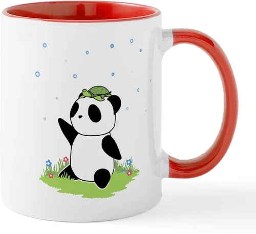 Vista 51 de CafePress Turtle And Panda - Taza de café de cerámica de 11 oz (11.0 fl oz)