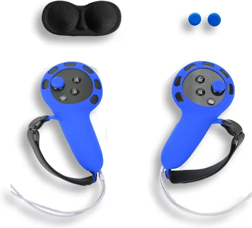 Vista 4 de VR Accessory Set and Controller Grips Cover for OculusMeta Quest 3,Include Controller Grip Cover,Handle Controller Rocker Cap,VR Silicone Face