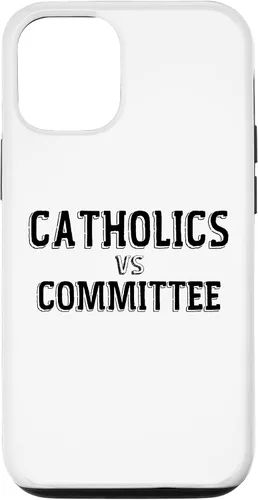 Vista 28 de Catholics Vs Committees Funny Catholic School Humor Case for iPhone 16