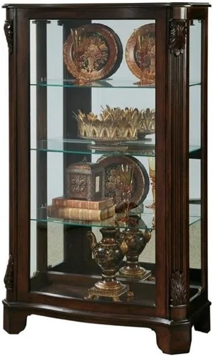 Vista 3 de Pulaski Mantel Curio, 33 x 15 x 56 pulgadas, Marrón