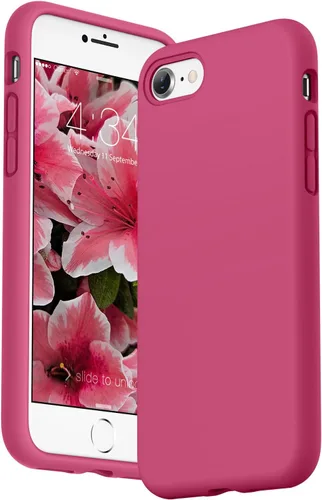 Vista 15 de Surphy - Carcasa de silicona compatible con iPhone SE 2020, iPhone 8, iPhone 7, funda de silicona líquida (con forro de microfibra) para iPhone 7