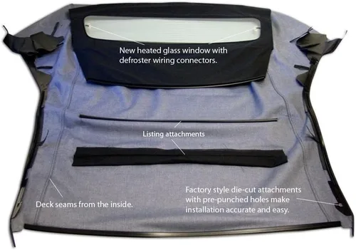 Vista 2 de Techo convertible completo, de estilo de fábrica, para Ford Mustang (2005-2014), con ventanas de vidrio térmico, de lona vinílica, Camel