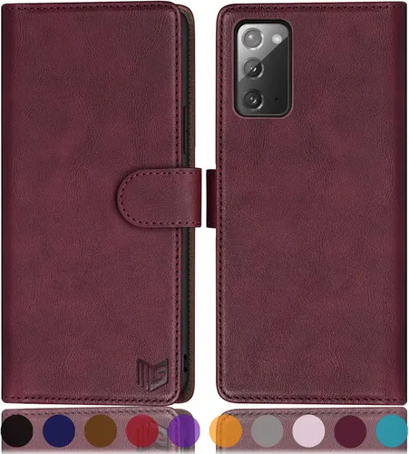 Vista 10 de SUANPOT Funda de piel tipo cartera para Samsung Galaxy Note 20 5G de 6.7 pulgadas con bloqueo RFID, tarjetero para tarjetas de crédito, funda