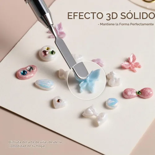 Vista 3 de GAOY Gel escultor 3D blanco nacarado para arte de uñas, 0.53 oz de gel Blanco (Pearlescent White)