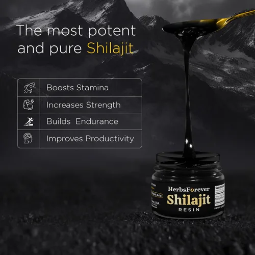 Vista 7 de Herbsforever Resina Shilajit de máxima potencia con 85 minerales traza para aumentar la energía y apoyar el sistema inmunológico para hombres