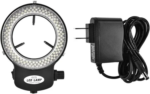 Vista 7 de Yoidesu Luz de anillo de microscopio,Anillo de luz LED 144 para microscopio y cámara estéreo,Luz de anillo de microscopio ajustable, con adaptador