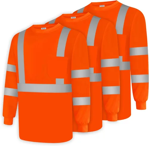 Vista 16 de Camisas de seguridad Uno Mejor para hombre Clase 3 Camisas de alta visibilidad, Camisas reflectantes de alta visibilidad para hombre y mujer