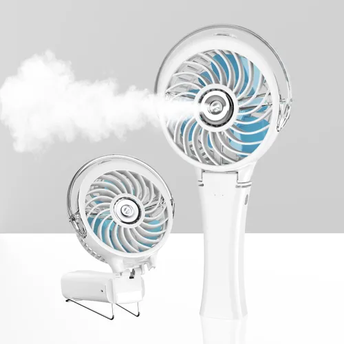 Vista 11 de HandFan Ventilador de nebulización portátil mejorado, ventilador de niebla personal recargable, ventiladores de niebla de agua en aerosol, mini Beige