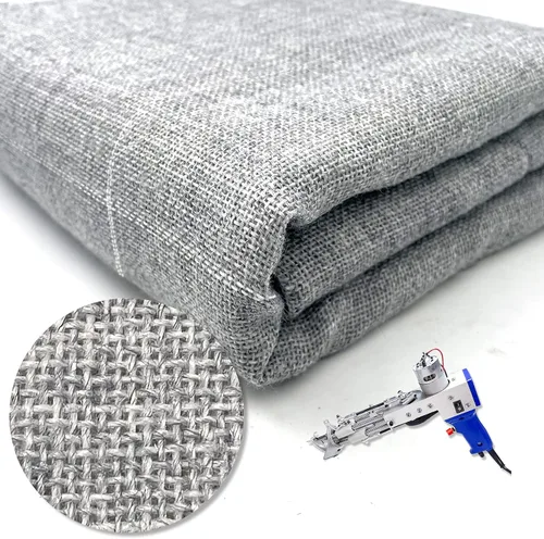 Vista 9 de 45" x 45", paquete de 2 telas grandes primarias para tufting con cuadrícula blanca para pistola de tufting, tela de respaldo de alfombra primaria