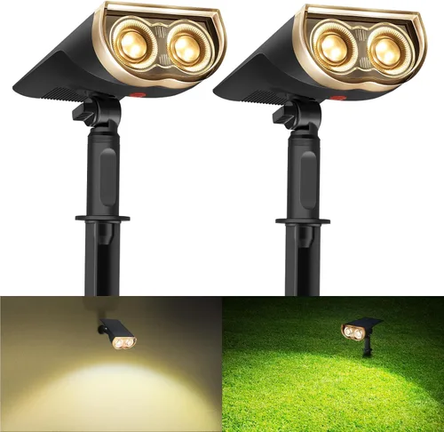 Vista 13 de Consciot Focos solares para exteriores, IP67 impermeable 2 en 1, luces solares de día, luces decorativas de Navidad duraderas para jardín, patio