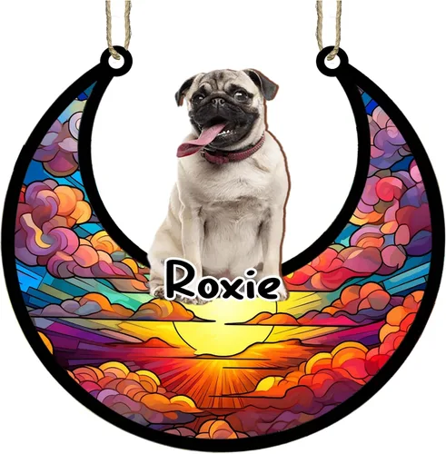 Vista 44 de LOVELYPOD Adorno de Navidad personalizado para perro pastor australiano, atrapasoles conmemorativo, adorno de Navidad de pastor australiano